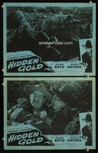 z389 HIDDEN GOLD 2 movie lobby cards R50s Hopalong Cassidy, Hayden