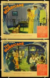 z413 HURRICANE 2 movie lobby cards '37 Mary Astor, Raymond Massey