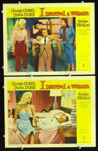 z416 I MARRIED A WOMAN 2 movie lobby cards '58 Gobel, sexy Diana Dors!