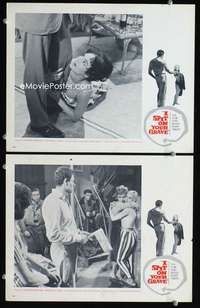 z418 I SPIT ON YOUR GRAVE 2 movie lobby cards '63 interracial love!