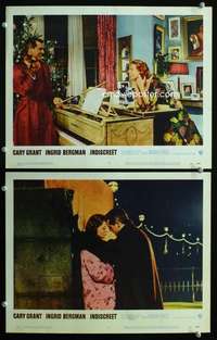 z436 INDISCREET 2 movie lobby cards '58 Cary Grant, Ingrid Bergman