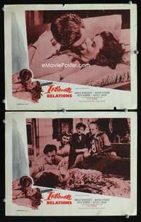 z439 INTIMATE RELATIONS 2 movie lobby cards '53 Jean Cocteau, English