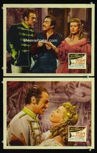 z873 THAT LADY IN ERMINE 2 movie lobby cards '48 Grable, Fairbanks