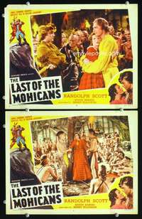 z489 LAST OF THE MOHICANS 2 movie lobby cards R51 Randolph Scott
