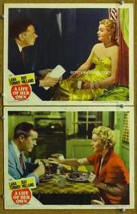 z502 LIFE OF HER OWN 2 movie lobby cards '50 Lana Turner, Ray Milland