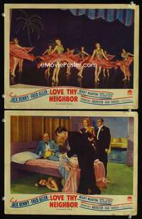 z522 LOVE THY NEIGHBOR 2 movie lobby cards '40 Jack Benny, Fred Allen