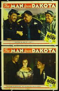 z543 MAN FROM DAKOTA 2 movie lobby cards '40 Wallace Beery, John Howard