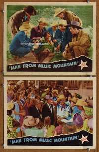 z004 MAN FROM MUSIC MOUNTAIN 2 movie lobby cards '43 Roy Rogers