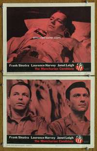 z557 MANCHURIAN CANDIDATE 2 movie lobby cards '62 Frank Sinatra