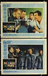 z559 MARDI GRAS 2 movie lobby cards '58 Pat Boone, Gary Crosby