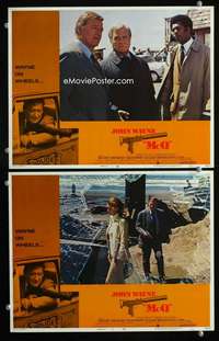 z566 McQ 2 movie lobby cards '74 John Sturges, John Wayne, Eddie Albert