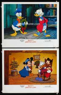 z574 RESCUERS/MICKEY'S CHRISTMAS CAROL 2 movie lobby cards '83 Walt Disney