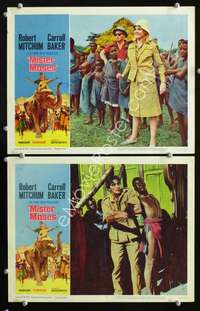 z581 MISTER MOSES 2 movie lobby cards '65 Carroll Baker, Ian Bannen