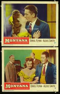 z585 MONTANA 2 movie lobby cards '50 Errol Flynn, Alexis Smith