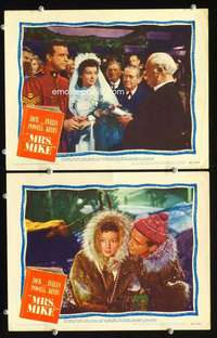 z593 MRS. MIKE 2 movie lobby cards '49 Dick Powell, Evelyn Keyes