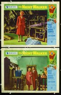 z616 NIGHT WALKER 2 movie lobby cards '65 William Castle, Stanwyck