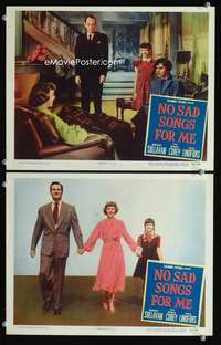 z622 NO SAD SONGS FOR ME 2 movie lobby cards '50 Sullavan, Natalie Wood