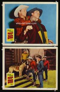 z016 NORTH OF THE GREAT DIVIDE 2 movie lobby cards '50 Roy Rogers & dog!