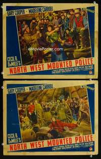 z628 NORTH WEST MOUNTED POLICE 2 movie lobby cards '40 Cooper, Goddard