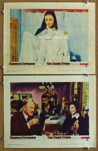 z631 NUN'S STORY 2 movie lobby cards '59 religious Audrey Hepburn!