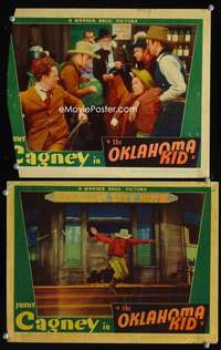 z634 OKLAHOMA KID 2 movie lobby cards '39 cowboy James Cagney!