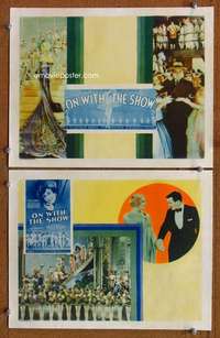 z639 ON WITH THE SHOW 2 movie lobby cards '29 Warner Bros. musical!