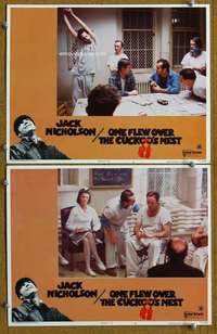 z642 ONE FLEW OVER THE CUCKOO'S NEST 2 movie lobby cards '75 Nicholson