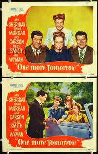 z643 ONE MORE TOMORROW 2 movie lobby cards '46 Ann Sheridan, Wyman