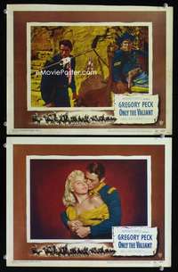 z646 ONLY THE VALIANT 2 movie lobby cards '51 Gregory Peck, Payton