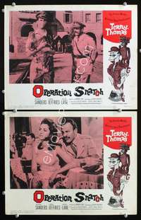 z648 OPERATION SNATCH 2 movie lobby cards '62 Terry-Thomas, Jackie Lane
