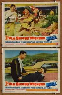 z654 PALM SPRINGS WEEKEND 2 movie lobby cards '63 Jerry Van Dyke, Conrad