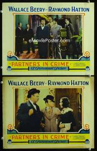 z660 PARTNERS IN CRIME 2 movie lobby cards '28 Beery, William Powell