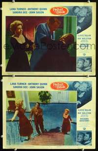 z674 PORTRAIT IN BLACK 2 movie lobby cards '60 Lana Turner, Quinn