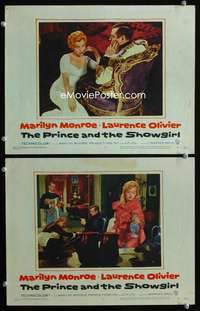 z677 PRINCE & THE SHOWGIRL 2 movie lobby cards '57 sexy Marilyn Monroe!
