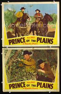 z678 PRINCE OF THE PLAINS 2 movie lobby cards '49 Monte Hale on horse!
