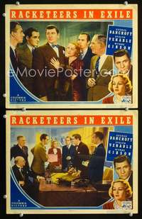 z687 RACKETEERS IN EXILE 2 movie lobby cards '37 George Bancroft