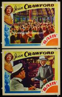 z691 RAIN 2 movie lobby cards R37 Walter Huston, W. Somerset Maugham