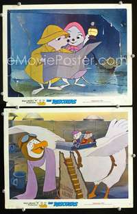 z702 RESCUERS 2 movie lobby cards '77 Walt Disney mice cartoon!