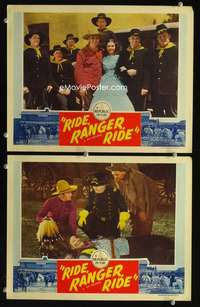 z709 RIDE RANGER RIDE 2 movie lobby cards R44 Gene Autry, Kay Hughes