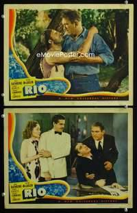 z715 RIO 2 movie lobby cards '39 Basil Rathbone, Victor McLaglen