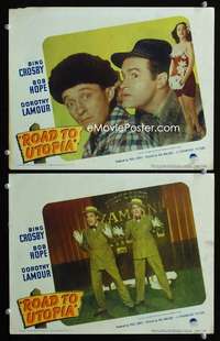 z719 ROAD TO UTOPIA 2 movie lobby cards '46 Bob Hope, Lamour, Crosby