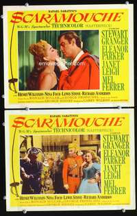z742 SCARAMOUCHE 2 movie lobby cards '52 Granger, Eleanor Parker