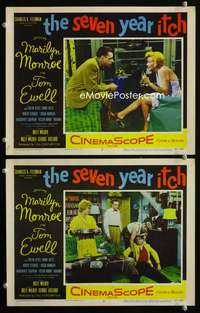 z762 SEVEN YEAR ITCH 2 movie lobby cards '55 sexy Marilyn Monroe!