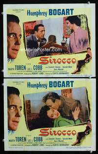 z797 SIROCCO 2 movie lobby cards '51 Humphrey Bogart, Lee J. Cobb