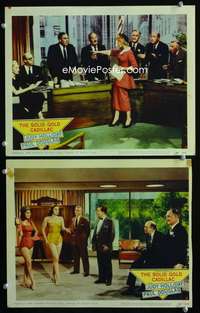 z809 SOLID GOLD CADILLAC 2 movie lobby cards '56 Judy Holliday, Douglas