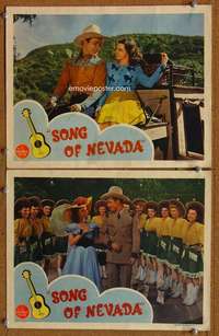 z006 SONG OF NEVADA 2 movie lobby cards '44 Roy Rogers, Dale Evans