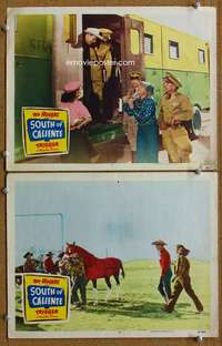 z018 SOUTH OF CALIENTE 2 movie lobby cards '51 Roy Rogers & Trigger!