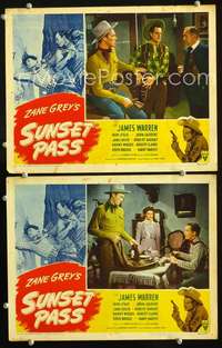 z850 SUNSET PASS 2 movie lobby cards '46 Zane Grey, James Warren