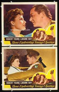 z881 THOSE ENDEARING YOUNG CHARMS 2 movie lobby cards '45 Young, Day