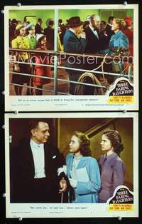 z883 THREE DARING DAUGHTERS 2 movie lobby cards '48 MacDonald, Powell